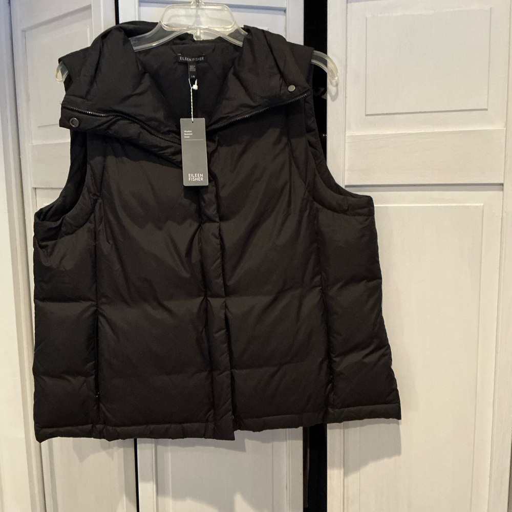 Eileen Fisher Black Quilted Vest